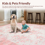 Ultra Soft Area Rug, Non Slip, Stain Resistant, Washable Area Rugs for Living Room, Bedroom, Dreamy Pink Fluffy Charm(Pink)