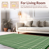Ultra Soft Area Rug, Non Slip, Stain Resistant, Washable Area Rugs for Living Room, Bedroom, Rustic Fluffy Shag Textured Motif(Green)