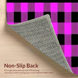 Ultra Soft Area Rug, Non Slip, Stain Resistant, Washable Area Rugs for Living Room, Bedroom, Stylish Modern Plaid Fusion(Purple)