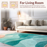 Ultra Soft Area Rug, Non Slip, Stain Resistant, Washable Area Rugs for Living Room, Bedroom, Boho Surf Scene Rug Coastal Decor Carpet(Orange)