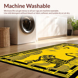 Ultra Soft Area Rug, Non Slip, Stain Resistant, Washable Area Rugs for Living Room, Bedroom, Artistic Yellow Animal Motif(Yellow)