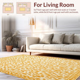 Ultra Soft Area Rug, Non Slip, Stain Resistant, Washable Area Rugs for Living Room, Bedroom, Beige Featuring Artistic Cheetah Spot(Yellow)