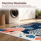 Ultra Soft Area Rug, Non Slip, Stain Resistant, Washable Area Rugs for Living Room, Bedroom, Cozy Earthy Lattice Inspiration(Blue)