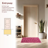 Ultra Soft Area Rug, Non Slip, Stain Resistant, Washable Area Rugs for Living Room, Bedroom, Modern Cheetah Nursery Soft Area Carpet(Pink)