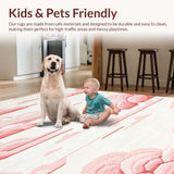 Ultra Soft Area Rug, Non Slip, Stain Resistant, Washable Area Rugs for Living Room, Bedroom, Charming Playful Character Design Rug(White)