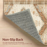 Ultra Soft Area Rug, Non Slip, Stain Resistant, Washable Area Rugs for Living Room, Bedroom, Vintage Neutral Living Room Hand-Tufted Distressed Rug(Beige)