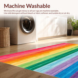 Ultra Soft Area Rug, Non Slip, Stain Resistant, Washable Area Rugs for Living Room, Bedroom, LGBT Pride Rainbow Area Boho Chic(Red)