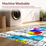 Ultra Soft Area Rug, Non Slip, Stain Resistant, Washable Area Rugs for Living Room, Bedroom, Contemporary Colorful Graffiti Motif(Blue)