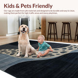 Ultra Soft Area Rug, Non Slip, Stain Resistant, Washable Area Rugs for Living Room, Bedroom, Chic Contemporary Leopard Aesthetic(Blue)