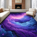 Ultra Soft Area Rug, Non Slip, Stain Resistant, Washable Area Rugs for Living Room, Bedroom, Charming Ethereal Sky Motif(Purple)