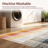 Ultra Soft Area Rug, Non Slip, Stain Resistant, Washable Area Rugs for Living Room, Bedroom, Elegant Soft Pastel Tangle Motif(Yellow)