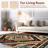 Ultra Soft Area Rug, Non Slip, Stain Resistant, Washable Area Rugs for Living Room, Bedroom, Minimalist Monochrome Boho Vibe(Red)
