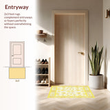 Ultra Soft Area Rug, Non Slip, Stain Resistant, Washable Area Rugs for Living Room, Bedroom, Beige Yellow(Yellow)