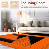 Ultra Soft Area Rug, Non Slip, Stain Resistant, Washable Area Rugs for Living Room, Bedroom, Evocative Black and Orange Harmony(Orange)