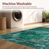 Ultra Soft Area Rug, Non Slip, Stain Resistant, Washable Area Rugs for Living Room, Bedroom, Classic Ornate Medallion Patterns(Blue)