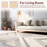 Ultra Soft Area Rug, Non Slip, Stain Resistant, Washable Area Rugs for Living Room, Bedroom, Rustic Natural Fiber Inspired Design(Gray)