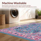 Ultra Soft Area Rug, Non Slip, Stain Resistant, Washable Area Rugs for Living Room, Bedroom, Timeless Vibrant Lattice Composition(Blue)