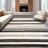 Ultra Soft Area Rug, Non Slip, Stain Resistant, Washable Area Rugs for Living Room, Bedroom, Chris Loves FRA Modern Striped Area(Gray)