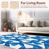Ultra Soft Area Rug, Non Slip, Stain Resistant, Washable Area Rugs for Living Room, Bedroom, Graceful Azure Bow Tie Decorative Rug With Girlish Aesthetic For Chic Spaces(Blue)