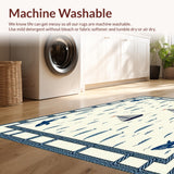 Marine Life Inspired Area Rug with Nautical Ropes and Sailboat Silhouettes(Beige)