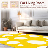 Ultra Soft Area Rug, Non Slip, Stain Resistant, Washable Area Rugs for Living Room, Bedroom, Vibrant Yellow Abstract Design(Yellow)