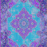 Ultra Soft Area Rug, Non Slip, Stain Resistant, Washable Area Rugs for Living Room, Bedroom, Boho Medallion Violet Living Room Non-Shedding Rug(Purple)