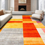 Ultra Soft Area Rug, Non Slip, Stain Resistant, Washable Area Rugs for Living Room, Bedroom, Whimsical Soft Line Art Composition(Orange)