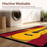Ultra Soft Area Rug, Non Slip, Stain Resistant, Washable Area Rugs for Living Room, Bedroom, Creative Vintage Melody Inspired Look(Yellow)