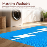 Ultra Soft Area Rug, Non Slip, Stain Resistant, Washable Area Rugs for Living Room, Bedroom, Stylish Retro Wave Composition(Blue)