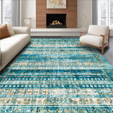 Ultra Soft Area Rug, Non Slip, Stain Resistant, Washable Area Rugs for Living Room, Bedroom, Coastal Nautical Sea Rug(Blue)