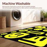 Ultra Soft Area Rug, Non Slip, Stain Resistant, Washable Area Rugs for Living Room, Bedroom, Nostalgic Artistic Expression Mat(Yellow)