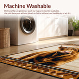 Ultra Soft Area Rug, Non Slip, Stain Resistant, Washable Area Rugs for Living Room, Bedroom, Distinctive Fluffy Highland Design(Brown)