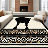 Ultra Soft Area Rug, Non Slip, Stain Resistant, Washable Area Rugs for Living Room, Bedroom, Contrasting Black Cream Animal Print Elegance(Beige)