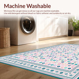 Ultra Soft Area Rug, Non Slip, Stain Resistant, Washable Area Rugs for Living Room, Bedroom, Playful Pastel Egg Design(Pink)