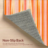 Ultra Soft Area Rug, Non Slip, Stain Resistant, Washable Area Rugs for Living Room, Bedroom, Sunset Stripe Design(Orange)