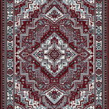 Ultra Soft Area Rug, Non Slip, Stain Resistant, Washable Area Rugs for Living Room, Bedroom, Boho Intricate(Red)