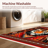 Ultra Soft Area Rug, Non Slip, Stain Resistant, Washable Area Rugs for Living Room, Bedroom, Vibrant Abstract Tiger Motif(Red)