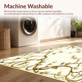 Ultra Soft Area Rug, Non Slip, Stain Resistant, Washable Area Rugs for Living Room, Bedroom, Chic Beige Cream with Ornate Vine Like(Beige)