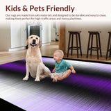 Ultra Soft Area Rug, Non Slip, Stain Resistant, Washable Area Rugs for Living Room, Bedroom, Elegant Modern Artistic Composition(Purple)