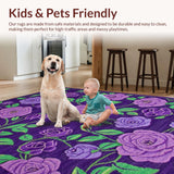 Ultra Soft Area Rug, Non Slip, Stain Resistant, Washable Area Rugs for Living Room, Bedroom, Luxurious Modern Artistic Blend(Purple)