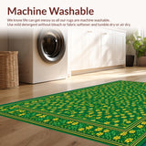 Ultra Soft Area Rug, Non Slip, Stain Resistant, Washable Area Rugs for Living Room, Bedroom, Serene Pastel Clover Design(Green)