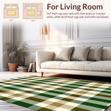 Trendy Green and Beige Checkered Look(Beige)