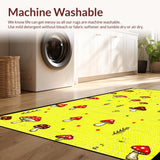 Ultra Soft Area Rug, Non Slip, Stain Resistant, Washable Area Rugs for Living Room, Bedroom, Whimsical Earthy Organic Touch(Yellow)