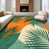 Ultra Soft Area Rug, Non Slip, Stain Resistant, Washable Area Rugs for Living Room, Bedroom, Artful Modern Organic Design(Orange)