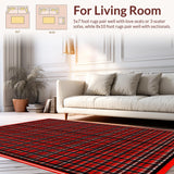 Elegant Geometric Checkers Motif(Red)