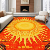 Ultra Soft Area Rug, Non Slip, Stain Resistant, Washable Area Rugs for Living Room, Bedroom, Bright Contemporary Pattern Blend(Orange)