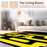 Ultra Soft Area Rug, Non Slip, Stain Resistant, Washable Area Rugs for Living Room, Bedroom, Vibrant Playful Animal Theme(Yellow)