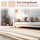 Abstract Linear Motifs and Textured Chevron Stripes(Beige)