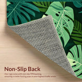 Ultra Soft Area Rug, Non Slip, Stain Resistant, Washable Area Rugs for Living Room, Bedroom, Monstera Plant Bathroom Rug Washable and Cute(Green)