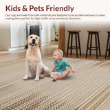 Ultra Soft Area Rug, Non Slip, Stain Resistant, Washable Area Rugs for Living Room, Bedroom, Chic Neutral Patterned Sophistication(Beige)